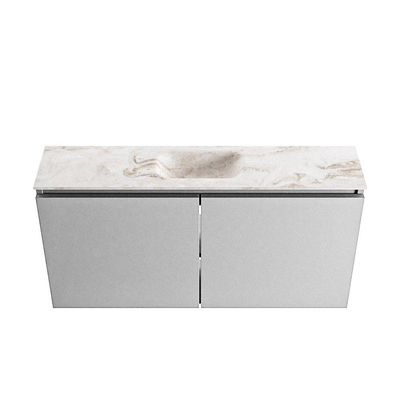 MONDIAZ TURE-DLUX Meuble WC 100cm Plata. EDEN lavabo Frappe position milieu. Avec 1 trou de robinet.