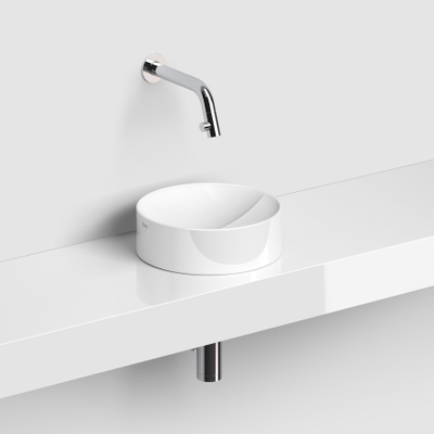 Clou Vale lave-mains en céramique lave-mains rond Blanc brillant