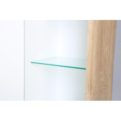 Forzalaqua Oslo meuble de salle de bain 35x35x166cm Sans poignée 2 portes battantes à gauche et à droite avec fermeture douce MDF Endgrain Brut DESTOCKAGE