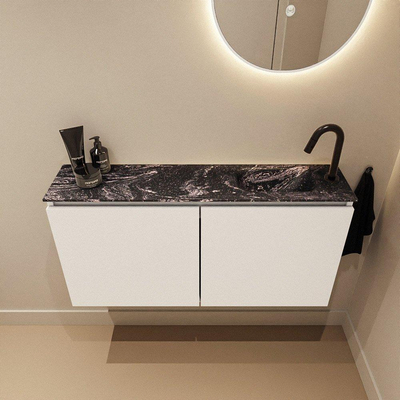 MONDIAZ TURE-DLUX 100cm meuble de WC Talc. EDEN lavabo Lava position droite. Avec 1 trou de robinet.