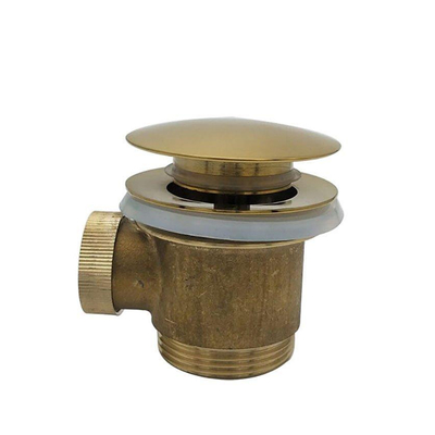 Wiesbaden Caral clickwaste afvoerplug vrijstaand bad 1 1/2" geborsteld messing PVD