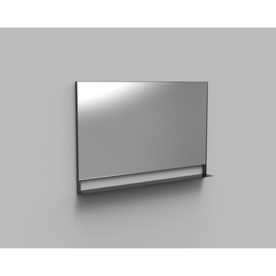Arcqua Reflect spiegel met planchet aluminium 120x80cm mat zwart