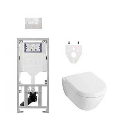 Villeroy & Boch Subway 2.0 DirectFlush CeramicPlus toiletset - met Geberit reservoir en bedieningsplaat - wit