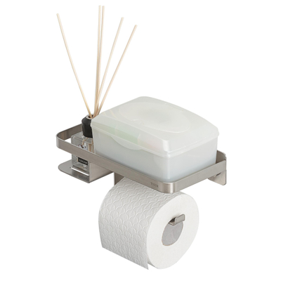 Tiger Caddy Porte-papier toilette - avec planchette - Inox brossé