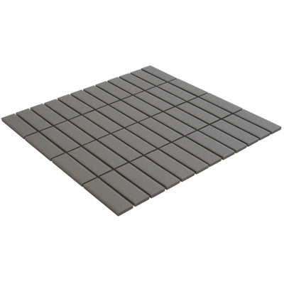 The Mosaic Factory London mozaïektegel - 30x30cm - wand en vloertegel - Rechthoek - Porselein Dark Grey Mat