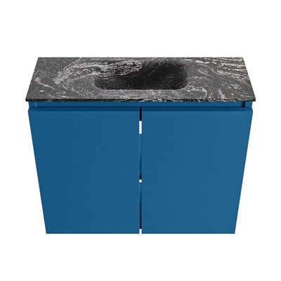 MONDIAZ TURE-DLUX meuble de toilettes 60cm Jeans. EDEN lavabo Lava position milieu. Sans trou de robinet.