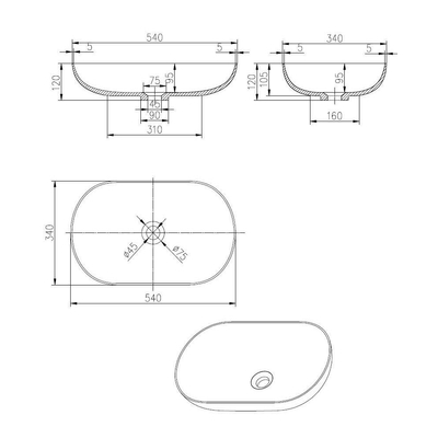 Best Design Vasque à poser Color Transpa Blue 54x34x12cm