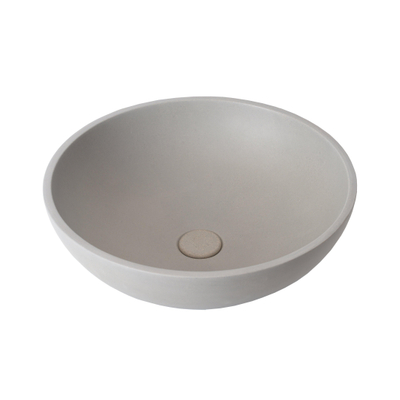 Ideavit Beton waskom - 44x44x14.5cm - rond - met klikwaste - beton grijs SHOWROOMMODEL