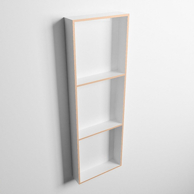 Mondiaz EASY Niche salle de bains - 89.5x8x29.5cm - à encastrer ou à monter - 3 compartiments - Rosee | Talc