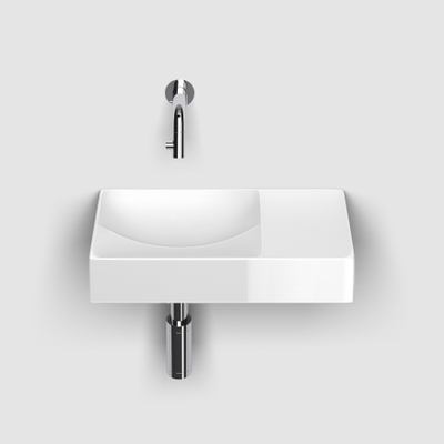 Clou Vale lavabos de toilettes céramique lavabo de toilettes 38x19x7cm sans trou de robinetterie à droite Blanc brillant