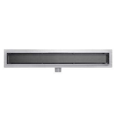 FugaFlow Eccelente Caniveau de douche Anta - 80cm - grille à carreaux - bride de sol - Gunmetal PVD brossé