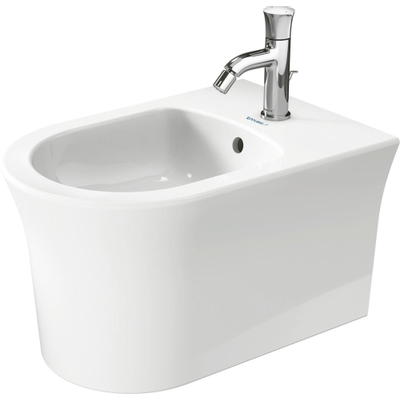 Duravit White tulip Wandbidet - 54x37x31.5cm - met overloop - wit