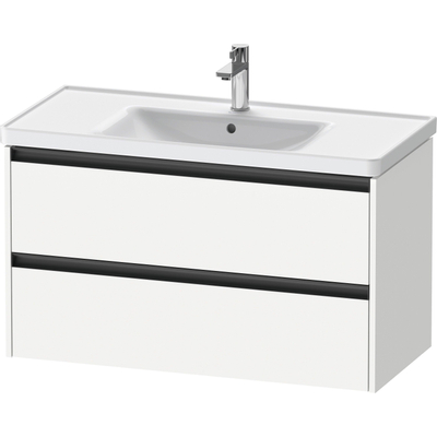 Duravit Ketho 2 meuble sous-lavabo avec 2 tiroirs 98.4x45.5x54.9cm avec poignées anthracite blanc mat