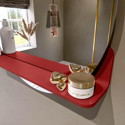 Mondiaz SPOT miroir – Ø 60 cm – avec tablette – Fire (rouge)