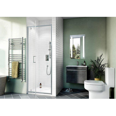 Crosswater Kai porte de douche - pivotante - 90x190cm - avec verre de sécurité 6mm - clair aluminium argenté