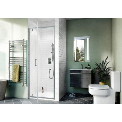 Crosswater Kai porte pivotante 80x190cm 6mm verre de sécurité transparent aluminium argent