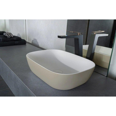 By Goof Waskom - opbouw - 46x12.2x34cm - Solid surface - Ovaal - Mat Beige