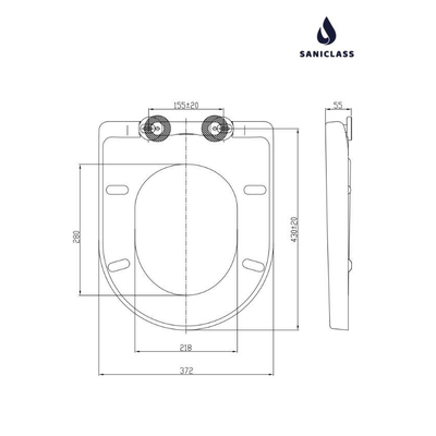 Saniclass Omnus Abattant de WC - déclipsage rapide & fermeture douce - parfaitement adapté à Villeroy & Boch Omnia Architectura - blanc
