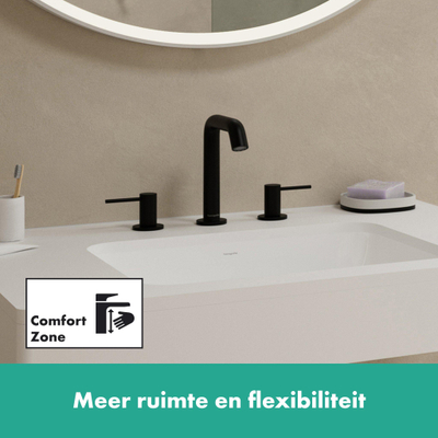 Hansgrohe Tecturis s Wastafelkraan - mengkraan - rond - 15.6cm uitloop - 3-gats - mat zwart