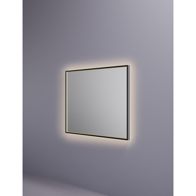 Hotbath &MORE Spiegel - 100x80cm - directe en indirecte LED - color changing - spiegelverwarming - dimbaar - met afstandsbediening - PVD - geborsteld koper (zwart)