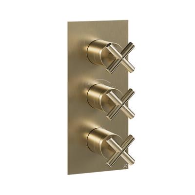 Crosswater MPRO Crosshead Robinet encastré - sans élément encastré - 3 poignées brossé - laiton