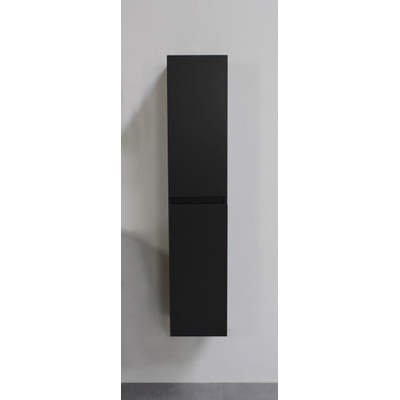 Basic Line Bella hoge kast greeploos 2 deuren 145x30x30cm zwart mat Flat Pack