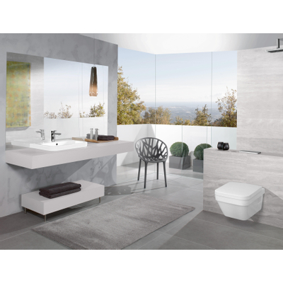 Villeroy & Boch Architectura Omnia Architectura closetzitting slimseat - met deksel hoekig - met softclose en quick release - White Alpine (glans wit)