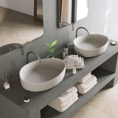 Ideavit Solidharmony opbouwwastafel 60x44x15.5cm Solid surface mat wit