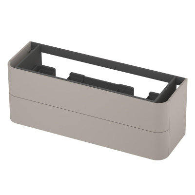 INK Concept R Meuble sous-lavabo - 140x45x52cm - 2 tiroirs - poignées rapportées - coins arrondis - MDF laqué - gris cachemire mat