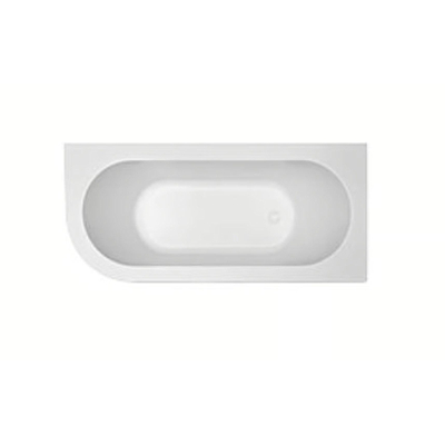Wiesbaden Corner baignoire d'angle droite 180 x 80 cm Acrylique brillant blanc avec bonde brillant blanc