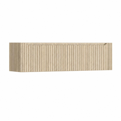 H&R Badmeubelen Juice Wastafelonderkast - 160x45x40cm - rechterhoek afgerond - 3D-front - 2 lades - geïntegreerde greep - french oak