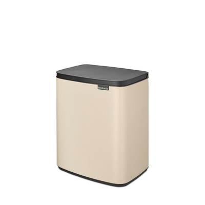 Brabantia Bo Poubelle - 12 litres - seau intérieur en plastique - beige doux