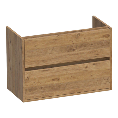 BRAUER Adore wastafelonderkast ondiep - 80x39x55cm - 2 softclose lades - greeploos - 1 sifon uitsparing - Chateau