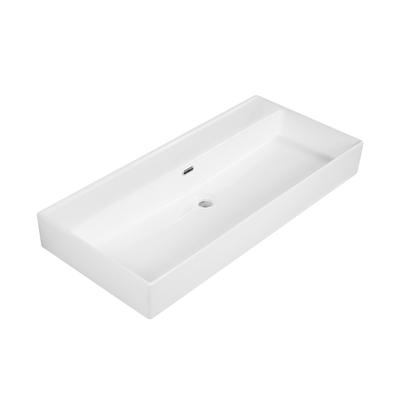 Saniclass Levina Meuble lavabo - 100.5x47x12cm - trop-plein - 1 lavabo - sans trou de robinet - céramique - blanc brillant
