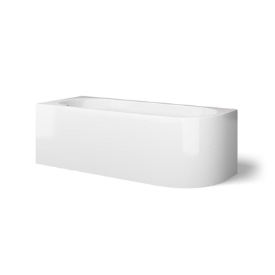 Looox bath collection baignoire d'angle 170x70x55cm gauche blanc brillant