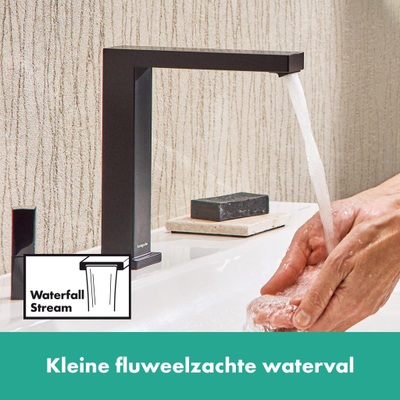 Hansgrohe Tecturis E Wastafelmengkraan - push to open plug - 15.8cm uitloop - coolstart - mat zwart