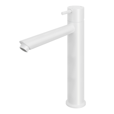 Hotbath Cobber wastafelkraan - opbouw - hoog - rechte uitloop - voorsprong 18cm - mat wit