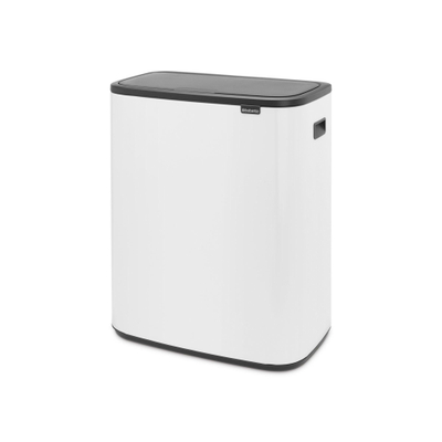 Brabantia Bo Touch Bin Poubelle - 60 litres - seau intérieur en plastique - blanc