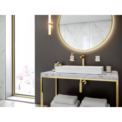 Hansgrohe Addstoris glashouder met glas polished gold optic