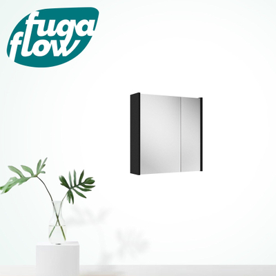 FugaFlow Eccelente Arredo Armoirede toilette 60cm avec panneau latéral Noir mat