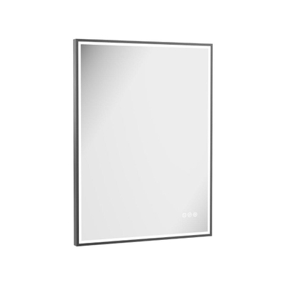 Crosswater MPRO Spiegel met verlichting - 80x60cm - LED - verticaal/horizontaal - geborsteld slate gunmetal (antraciet)