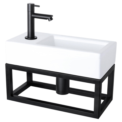 Differnz helios coffret de lave-mains avec cadre à gauche blanc/noir