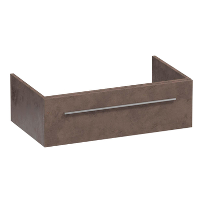 BRAUER sharp meuble sous lavabo 80x46x25cm 1 tiroir soft-close sans poignée avec 1 niche pour siphon mfc rusty