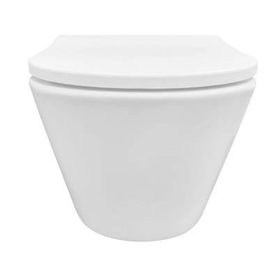 Wiesbaden Vesta WC suspendu rimless avec abattant slim Shade softclose et quick release mat blanc