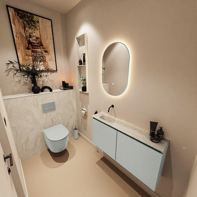 MONDIAZ TURE-DLUX 100cm toiletmeubel Greey. EDEN wastafel Ostra positie links. Zonder kraangat.