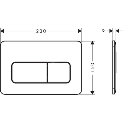 Hansgrohe iFrame Original Q drukplaatvoor dual flush mat zwart