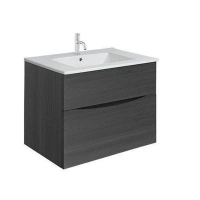 Crosswater Glide II Wastafelonderkast - 70x45x52cm - 2 lades - greeploos - softclose - steelwood (hout)