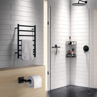 Smedbo Dry Handdoekradiator 50x68.9cm ophangen RVS Mat Zwart SHOWROOMMODEL