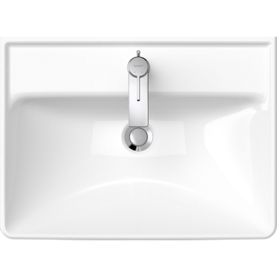Duravit d-neo lavabo avec wonderglass 60x44x16.5cm 1 trou pour robinetterie rectangle céramique blanc