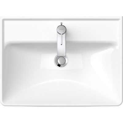 Duravit D-Neo wastafel met wondergliss 60x44x16.5cm 1 kraangat rechthoek Keramiek Wit